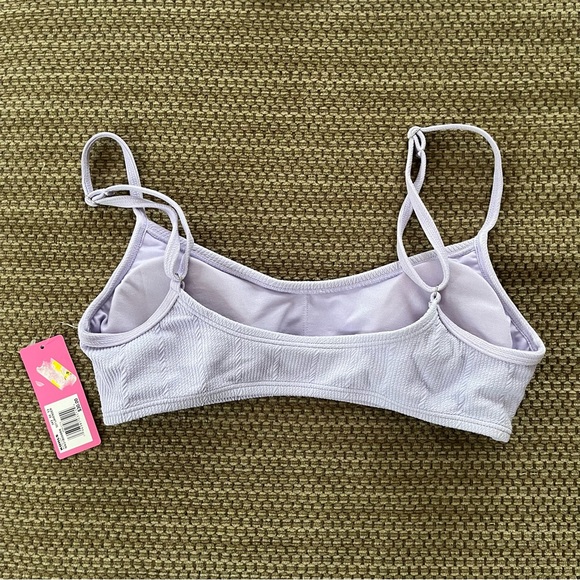Ninety Nine Juniors M Bralette Swim Top Lavender Crinkle Adjustable Straps - Picture 3 of 4